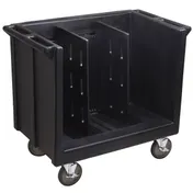 Cambro TDC30110 Adjustable Black Polyethylene Dish Cart, 23.25"W x 38.875"L, 500 lbs, NSF 1 image