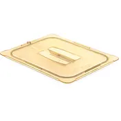 Carlisle 10430U13 StorPlus High Heat Handled Lid, 1/2 Size, Amber, Polyethersulfone, Dishwasher Safe 1 image