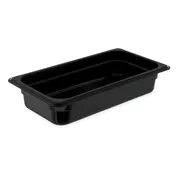 Carlisle 3086003 - StorPlus High Heat 2.4-Qt Black Food Pan, 1/3 Size, 2-1/2" Deep, Stackable 1 image