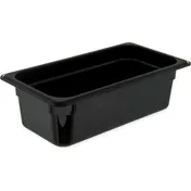 Carlisle 3086103 StorPlus Hot Food Pan, 1/3 Size, 3.8 Qt, 4" Deep, Black Polyether Sulfone BPA-Free 1 image