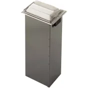 Carlisle H2001CLSS In-Counter Napkin Dispenser, One-At-A, 750 Napkins, 7"x5.5"x19.6", Stainless Finish 1 image