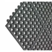 Carlisle KM1140B Kitchen Mat, Rubber, 36" x 36" x 1/2" Thick, Black, Grease-Resistant - Bagged 1 image