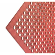 Carlisle KM1200 San Jamar Kitchen Mat, 36" x 60", 1/2" Thick, Red Rubber, Beveled Edge, Anti-Slip 1 image
