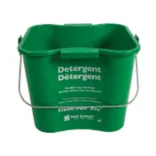 Carlisle KPP196GN San Jamar Kleen-Pail Pro, 6 Qt., Green, Plastic, Rounded Corners, Molded Handles 1 image