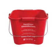Carlisle KPP196RD San Jamar Kleen-Pail Pro, 6 Qt., Red, Plastic, Rounded Corners, Molded Handles 1 image
