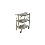 Carlisle SBC152123 Fold 'N Go Gray Folding Utility Cart - 15" x 21" 1 image