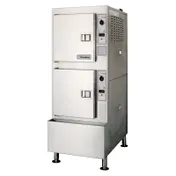 Cleveland 24CGA10NEZTQS 10 Pan Natural Gas Convection Steamer, (2) Stacked, Cabinet, 125.000 BTU 1 image