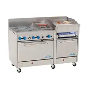 Comstock-Castle F3226-24B 60" Gas Restaurant Range w/ (6) Open Burners, (1) 24" Raised Griddle, (2) Standard Ovens, 270.000 BTU 1 image