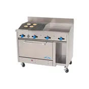 Comstock-Castle F33033-48-2RB 72" Gas Restaurant Range w/ (1) 48" Griddle, (1) 24" Charbroiler, (1) Standard Oven, (1) Cabinet Base, 186.000 BTU 1 image