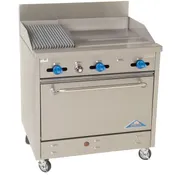 Comstock-Castle F330-24-1RB 36" Gas Restaurant Range w/ (1) 24" Griddle, (1) 12" Charbroiler, (1) Standard Oven, 108.000 BTU  1 image