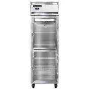 Continental 1RSNGDHD 26" 1-Section Reach-In Refrigerator w/ 2 Half Glass Doors, Stainless Steel Front Aluminum Exterior, 16 cu. ft. 1 image