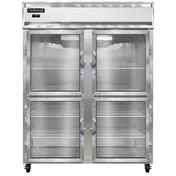 Continental Refrigerator 2FENGDHD 57" 4-Glass Half Door 2-Section Reach-In Freezer, Top Mounted, 50 cu. ft., Stainless Steel Front 1 image