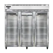 Continental Refrigerator 3FNGD 78" 3-Glass Door Reach-In Freezer, Top Mounted, 70 cu. ft., Stainless Steel Front 1 image