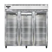 Continental Refrigerator 3FNSAGD 78" 3-Section Reach-In Freezer, 3 Glass Doors, Stainless Steel, 70 cu. ft., Top Mounted 1 image