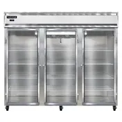 Continental Refrigerator 3FENGD 85" 3-Section Glass Door Reach-In Freezer, Top Mounted, 73 cu. ft., Stainless Steel Front 1 image