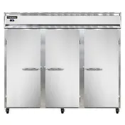 Continental Refrigerator 3FESN 85" 3-Solid Door Reach-In Freezer, Top Mounted, 63 cu. ft., Stainless Steel Front 1 image