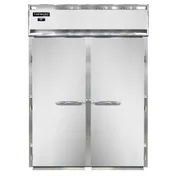 Continental Refrigerator D2RIN 68" 2-Section Roll-In Refrigerator w/ 2 Solid Doors, Stainless Steel Front Aluminum Ends 1 image