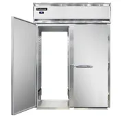 Continental Refrigerator D2RINRT 68" 2-Section Roll-Thru Refrigerator w/ 4 Solid Doors, Stainless Steel Front Aluminum Ends 1 image