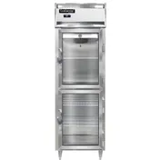 Continental Refrigerator D1RSNGDHD 26" 1-Section Reach-In Refrigerator w/ 2 Half Glass Doors, Stainless Steel Front Aluminum Exterior, 16 cu. ft. 1 image