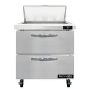 Continental Refrigerator SW32N8-D 32" Sandwich / Salad Prep Table w/ 2 Drawers, 8 Pans 1 image