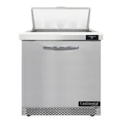 Continental Refrigerator SW32N8-FB 32" 1-Door Sandwich and Salad Prep Table, 8 Pans, Stainless Steel Exterior 1 image