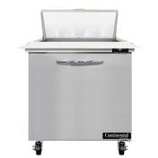 Continental Refrigerator SW32N8C 32" 1-Door Sandwich and Salad Prep Table, 8 Pans, Stainless Steel Exterior 1 image