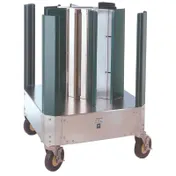 Cres Cor 501D Adjustable Poker Chip Dish Dolly, 4 Compartments, Aluminum, Gray, 30-39" Height 1 image