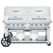 Crown Verity CV-CCB-60RDP 60" Mobile Outdoor Grill w/ Roll Dome, 2 LP Tanks, 129.000 BTU 1 image