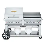 Crown Verity CV-CCB-60RGP 60" Mobile Outdoor Grill w/ Griddle, Roll Dome, 2 LP Tanks, 129.000 BTU 1 image