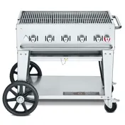 Crown Verity CV-MCB-36NG 36" Natural Gas Mobile Outdoor BBQ Grill/Charbroiler, 79.500 BTU 1 image