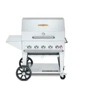 Crown Verity CV-MCB-36PKG-NG 36" Mobile Natural Gas Outdoor BBQ Grill/Charbroiler, Roll Dome Pkg 1 image