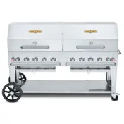 Crown Verity CV-MCB-72-SI-BULK-RDP 72" Commercial Outdoor Grill, Roll Dome Pkg, Bulk LP Tank 1 image