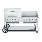 Crown Verity CV-MCB-72-SI50/100-RWP 72" Outdoor Grill, Roll Dome/Wind Guard Pkg, 50-100 lb. LP Tank  1 image