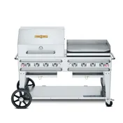 Crown Verity CV-RCB-60RGP 60" Pro Series Outdoor Rentall Grill w/ Griddle and Roll Dome Pkg 1 image