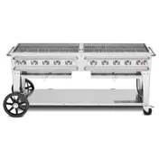Crown Verity CV-RCB-72RDP-SI-BULK 72" Pro Series Outdoor Rentall Grill, Double Roll Dome, Bulk Tank 1 image