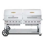 Crown Verity CV-RCB-72RDP-SI50/100 72" Outdoor Rentall Grill, Double Roll Dome, 50-100 lb. Tank 1 image
