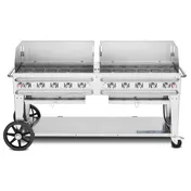 Crown Verity CV-RCB-72WGP-SI-BULK 72" Pro Series Outdoor Rentall Grill, Wind Guard Pkg, Bulk Tank 1 image