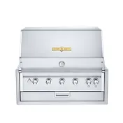 Crown Verity IBI36-LT 36" Built-In Outdoor Grill/ Charbroiler, 5 Burners, Roll Dome and Light Pkg 1 image