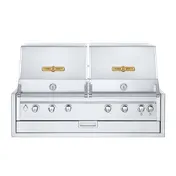 Crown Verity IBI482RD-FLT 48" Built-In Outdoor Grill, 6 Burners, Double Roll Domes and Light Pkg 1 image