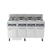 Frymaster/Dean 4FPRG50T 62" Powerrunner Floor Model Gas Fryer, Built-In Filtration, (4) 50 lbs, 480.000 BTU 1 image