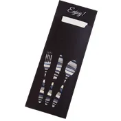 Dinex DXCTCADL1003 Caddy, Paper Sleeve, 13" x 16" Black Paper, 16" x 13" Napkin, Insert - 1/Pack 1 image