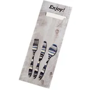 Dinex DXCTCADL1041 Cutlery Caddy, Paper, 13" x 16", Napkin, Stainless/Plastic, Woodgrain - 1/Pack 1 image