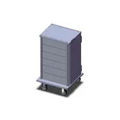 Dinex DXPICT6S 6 Tray TQ Economy Meal Delivery Cart w/ 1 Compartment, 1 Door 1 image