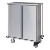 Dinex DXPTQC1T2D16 Stainless Steel 16 Trays TQ Compact Meal Delivery Cart w/ 2 Doors 1 image