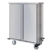 Dinex DXPTQC1T2D18 Stainless Steel 18 Trays TQ Compact Meal Delivery Cart w/ 2 Doors 1 image