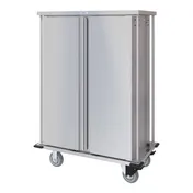 Dinex DXPTQC1T2D20 Stainless Steel 20 Trays TQ Compact Meal Delivery Cart w/ 2 Doors 1 image