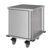 Dinex DXPTQC2T1D10 Stainless Steel 10 Trays TQ Compact Meal Delivery Cart w/ 1 Door 1 image