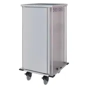 Dinex DXPTQC2T1DPT20 Stainless Steel 20 Trays TQ Compact Meal Delivery Cart w/ 1 Door 1 image