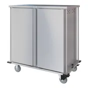 Dinex DXPTQC2T2D36 Stainless Steel 36 Trays TQ Compact Meal Delivery Cart w/ 2 Doors 1 image