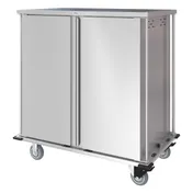 Dinex DXPTQC2T2DPT36 Stainless Steel 36 Trays TQ Compact Meal Delivery Cart w/ 2 Doors 1 image